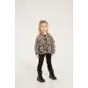 Kız Çocuk Leopar Polar Ceketli Triko Taytlı Takım