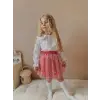 Kız Çocuk Pembe Payet Etek-Nakışlı Gömlek Takım