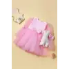 Kız Çocuk Kurdele Detaylı Tütü Pembe Elbise