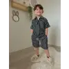 Erkek Çocuk Çizgili Polo Yaka Şortlu Takım