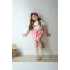 Kız Çocuk Love Baskılı Pembe Şortlu Takım