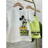 Çocuk Unisex Mickey Mouse Yeşil Şortlu Yazlık Takım
