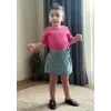 Kız Çocuk Taş Detaylı Pembe Takım
