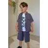 Erkek Çocuk Kargo Cepli 3lü Yazlık Gri Takım