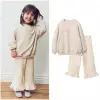 Kız Çocuk Fitilli Pantolon Sweatshirt %100 Pamuk Alt Üst Takım