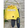 Erkek Çocuk Pikachu Baskılı Kapüşonlu Alt-Üst Takım