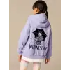 Kız Çocuk Wednesday %100 Pamuk Lila Fermuarlı Sweatshirt