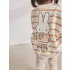 Kız Çocuk Miffy Kabartma Baskılı  %100 Pamuk Alt-Üst Takım