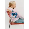 Kız Çocuk Stitch Baskılı %100 Pamuk Sweatshirt