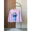 Kız Çocuk Stitch Baskılı %100 Pamuk Sweatshirt