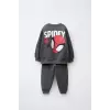 Erkek Çocuk Spidey Baskılı Füme %100 Pamuk Alt Üst Takım
