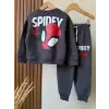 Erkek Çocuk Spidey Baskılı Füme %100 Pamuk Alt Üst Takım