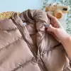 Çocuk Unisex Fermuarlı Açık Kahve Şişme Yelek