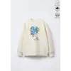 Erkek Çocuk Sonic Baskılı %100 Pamuk Sweatshirt