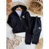 Erkek Çocuk CK Fermuarlı Siyah %100 Pamuk Takım