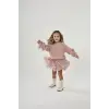 Kız Çocuk Triko Pudra Tül Etek Alt Üst Takım