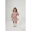 Kız Çocuk Triko Pudra Tül Etek Alt Üst Takım