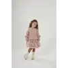 Kız Çocuk Triko Pudra Tül Etek Alt Üst Takım
