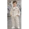Erkek Çocuk 3lü Gömlekli Gap Krem Takım