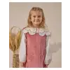 Kız Çocuk Çiçek Yaka Gömlek Kadife Elbise