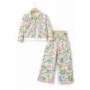 Kız Çocuk Çiçek Desenli Pantolon 3lü Takım