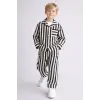 Erkek Çocuk Çizgili Keten 2li Takım