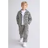 Erkek Çocuk Çizgili Keten 2li Takım