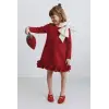 Kız Çocuk Fiyonk Detaylı Kırmızı Elbise
