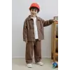 Erkek Çocuk Gabardin Kumaş 3lü Kahve Takım