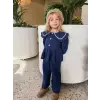 Kız Çocuk Müslin Lacivert Takım