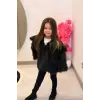 Kız Çocuk Siyah Kürk Ceket