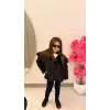 Kız Çocuk Siyah Kürk Ceket