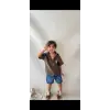 Erkek Çocuk Kahve Gömlek şortlu Takım