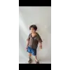 Erkek Çocuk Kahve Gömlek şortlu Takım