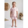 Kız Çocuk Dondurma Baskılı %100 Pamuk Pembe Takım
