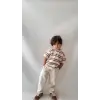 Erkek Çocuk Çizgili Tişört Gabardin Pantolon Takım