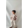 Erkek Çocuk Çizgili Tişört Gabardin Pantolon Takım