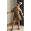 Kız Çocuk Bebe Yaka Leopar Şort Tulum