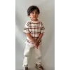 Erkek Çocuk Çizgili Tişört Gabardin Pantolon Takım