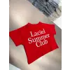 Kız Çocuk Crop Kırmızı Tişört