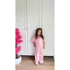 Kız Çocuk Yaka Detaylı Pembe Alt-Üst Takım