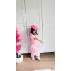Kız Çocuk Yaka Detaylı Pembe Alt-Üst Takım