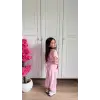 Kız Çocuk Yaka Detaylı Pembe Alt-Üst Takım