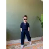 Erkek Çocuk Lacivert Triko Üst Keten Pantolon Takım