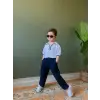 Erkek Çocuk Triko Üst Keten Pantolon Takım