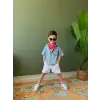 Erkek Çocuk Denim Beyaz Şort Alt-Üst Takım