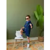 Erkek Çocuk Koyu Denim Şortlu Alt-Üst Takım