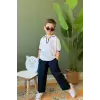 Erkek Çocuk Triko Üst Keten Pantolon Takım