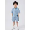 Unisex Beli Lastikli Alt Üst Yazlık Kot Takım