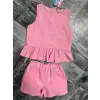 Kız Çocuk Güpür Pembe Takım